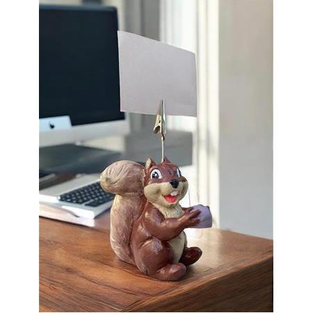 Sevimli Sincap Temalı Fotoğraf Not Tutucu Tutacak Hediyelik Ofis Masası Tutacağı