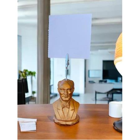 Bakır Atatürk Temalı  Tek Not Tutacağı Fotoğraf Tutacak Not Tutucu Ofis Hediyelik
