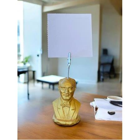 Altın Atatürk Temalı  Tek Not Tutacağı Fotoğraf Tutacak Not Tutucu Ofis Hediyelik