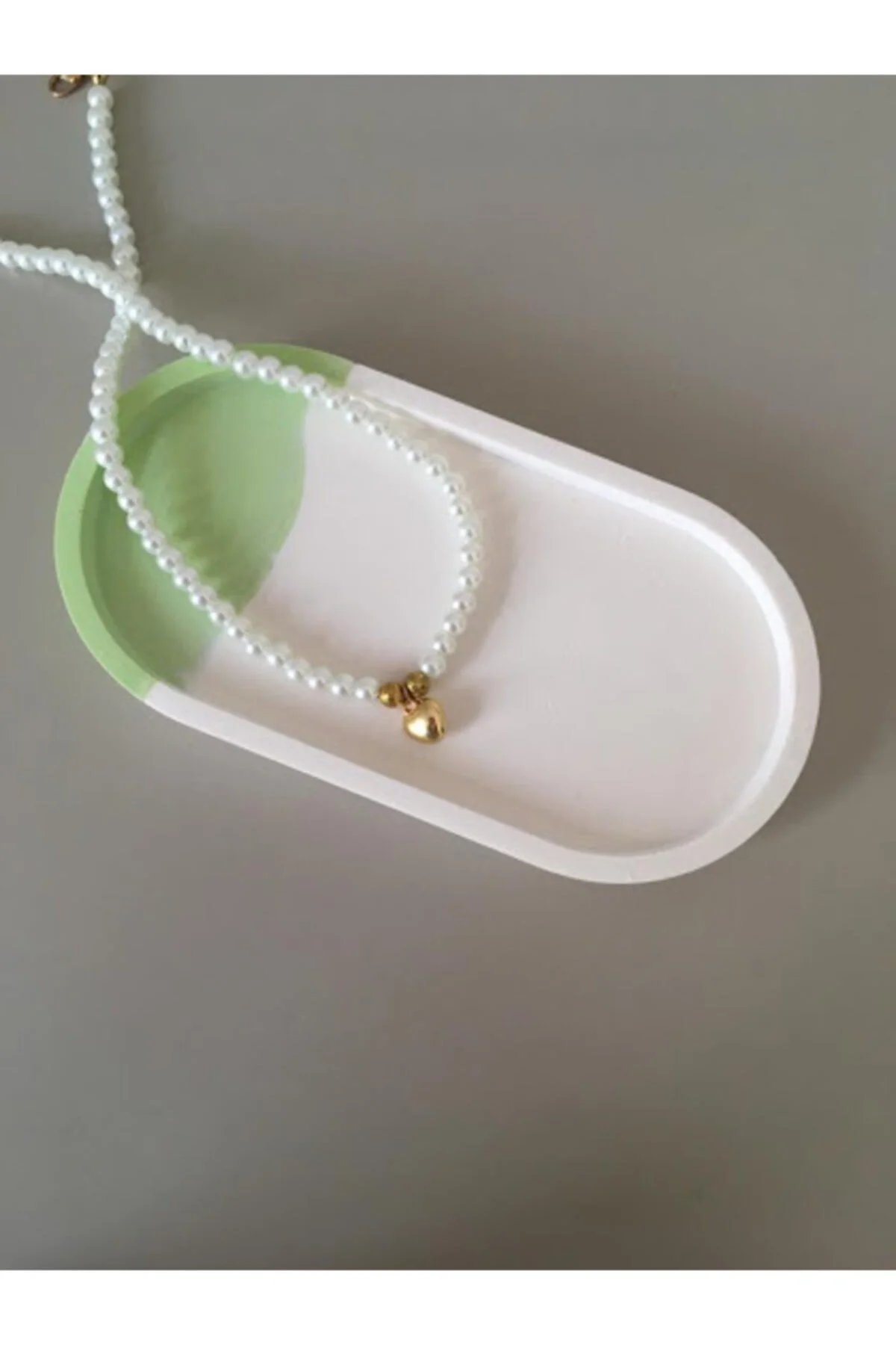 Dekoratif Oval Beton Biblo Tabak Beton Takı Tabağı Mum Tabağı Organizer Mumluk Tütsülük - 1. görsel