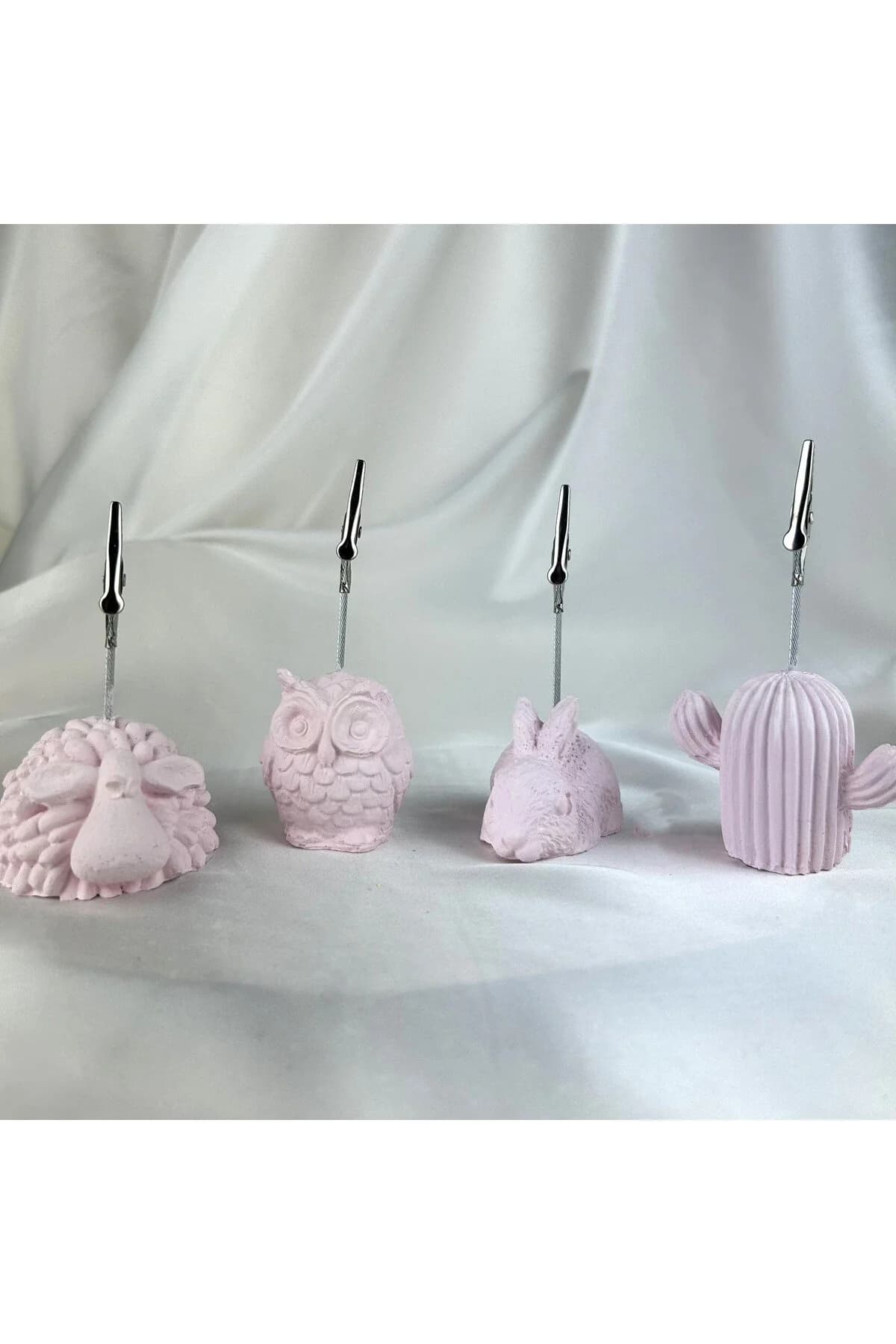 Pembe İnci Kuzu, Baykuş,Tavşan ve Kaktüs 4'lü Not Tutucu Set - 1. görsel
