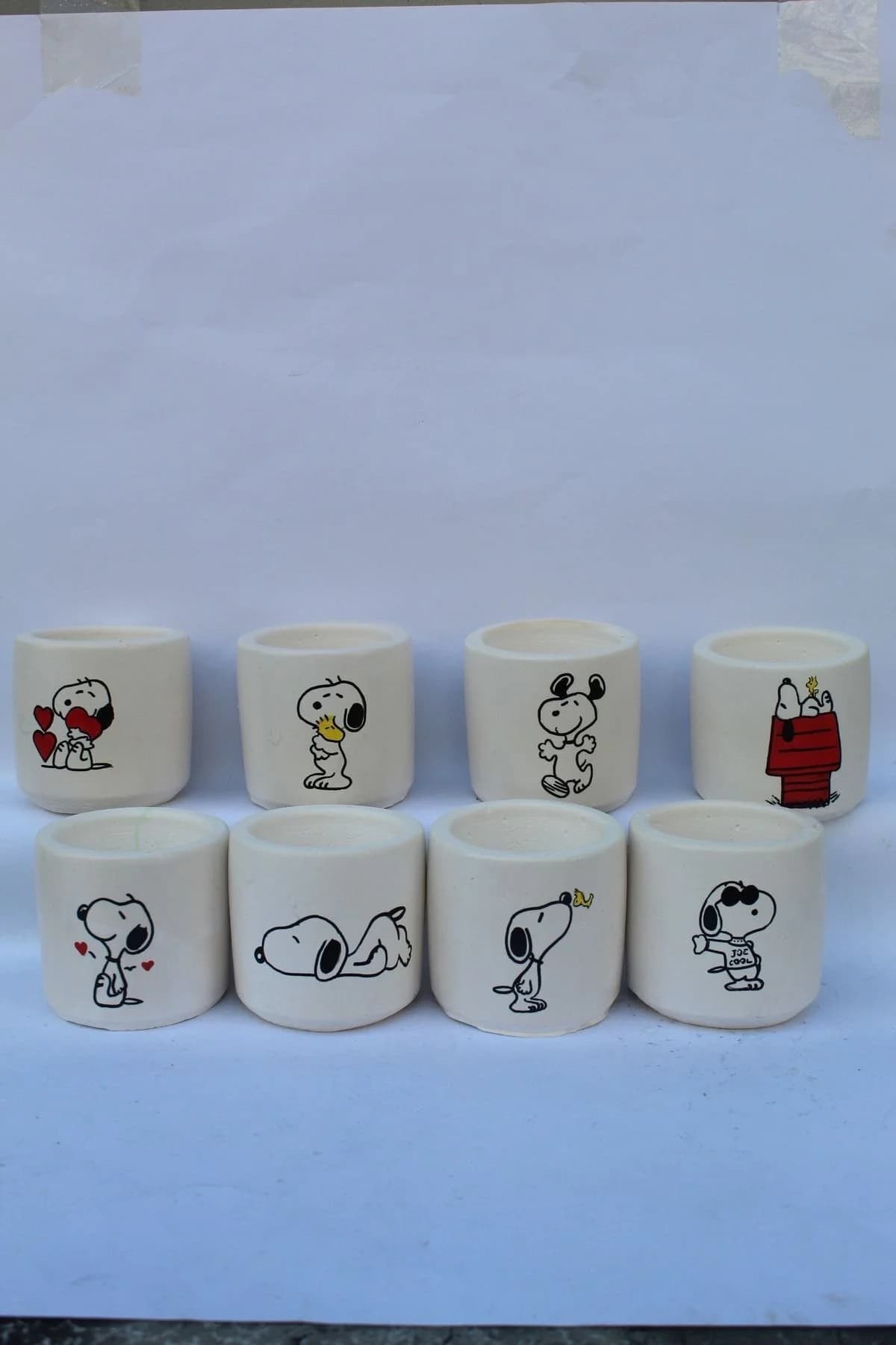8li Snoopy Macerası Desenli Saksı Seti By Nur Hanım - 1. görsel