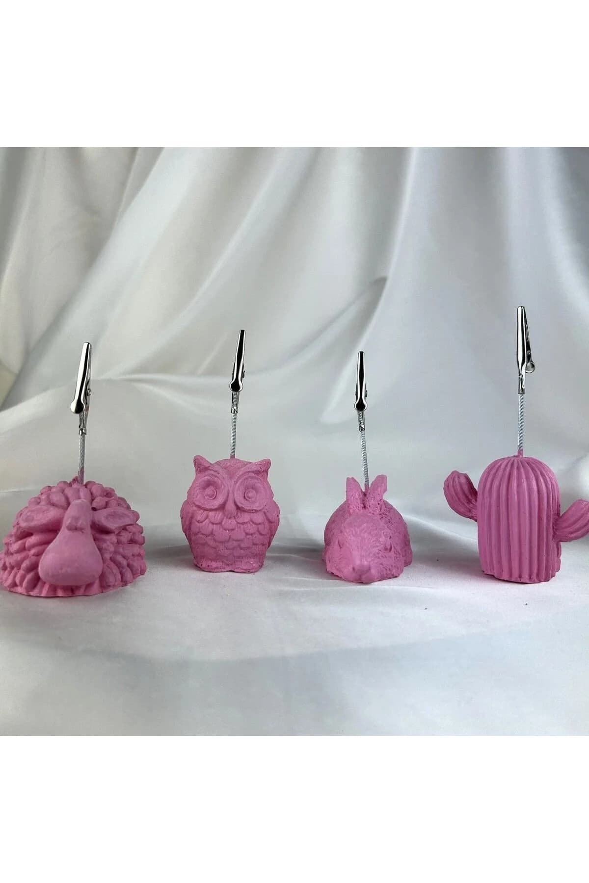 Pembe Kuzu, Baykuş,Tavşan ve Kaktüs 4'lü Not Tutucu Set - 1. görsel