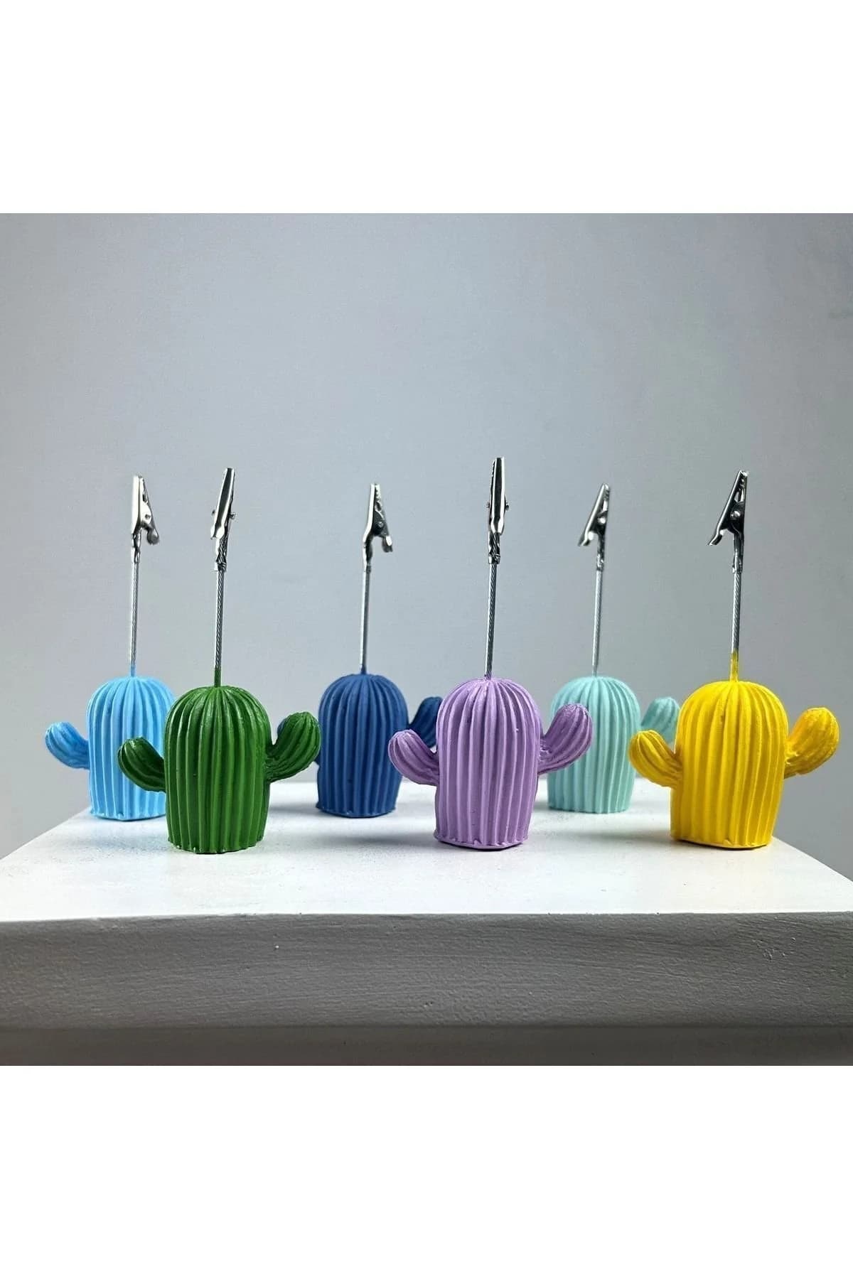 Kaktüs Not Tutucu 6'lı Set (yeşil - Lila - Nane - Açık Mavi -gri Mavi-sarı) - 1. görsel