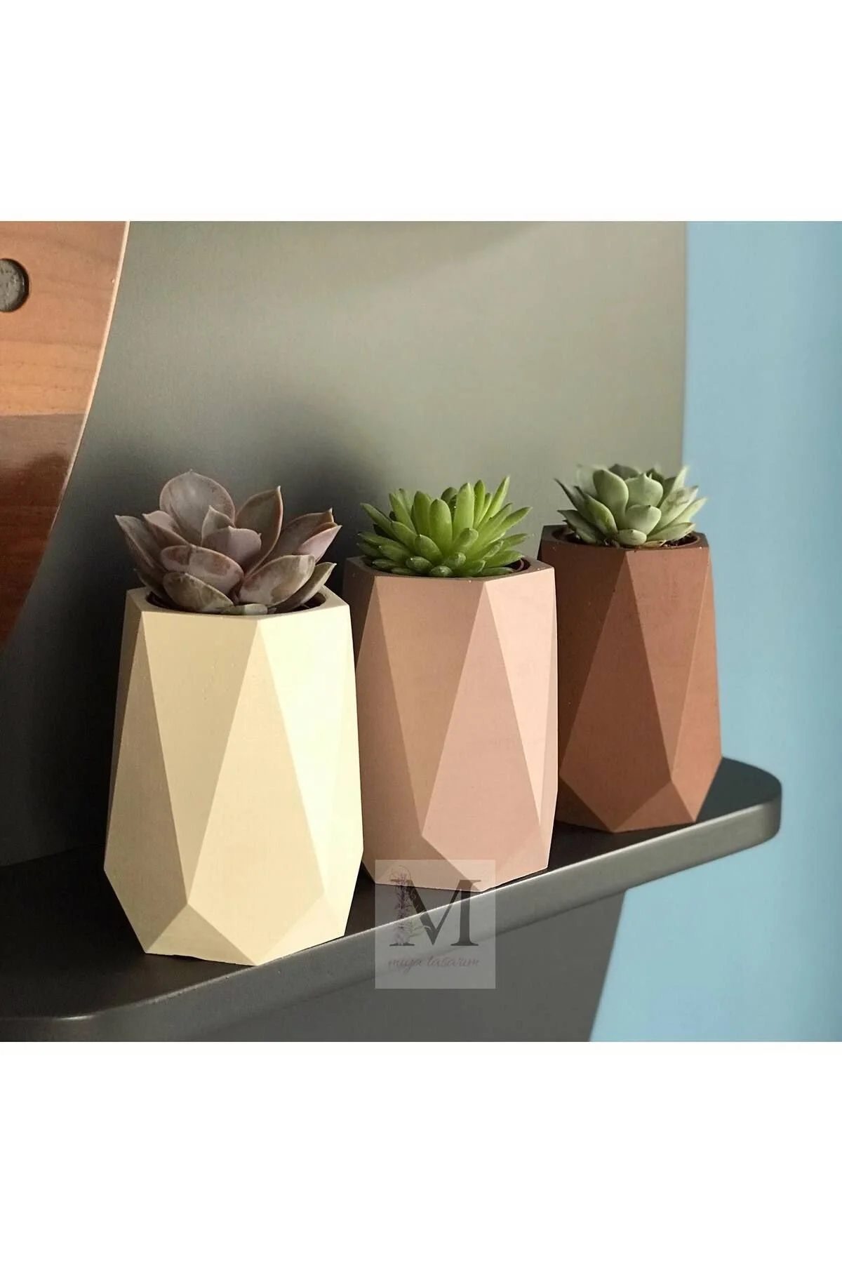 Dekoratif Beton Saksı - Model 74 - 1. görsel