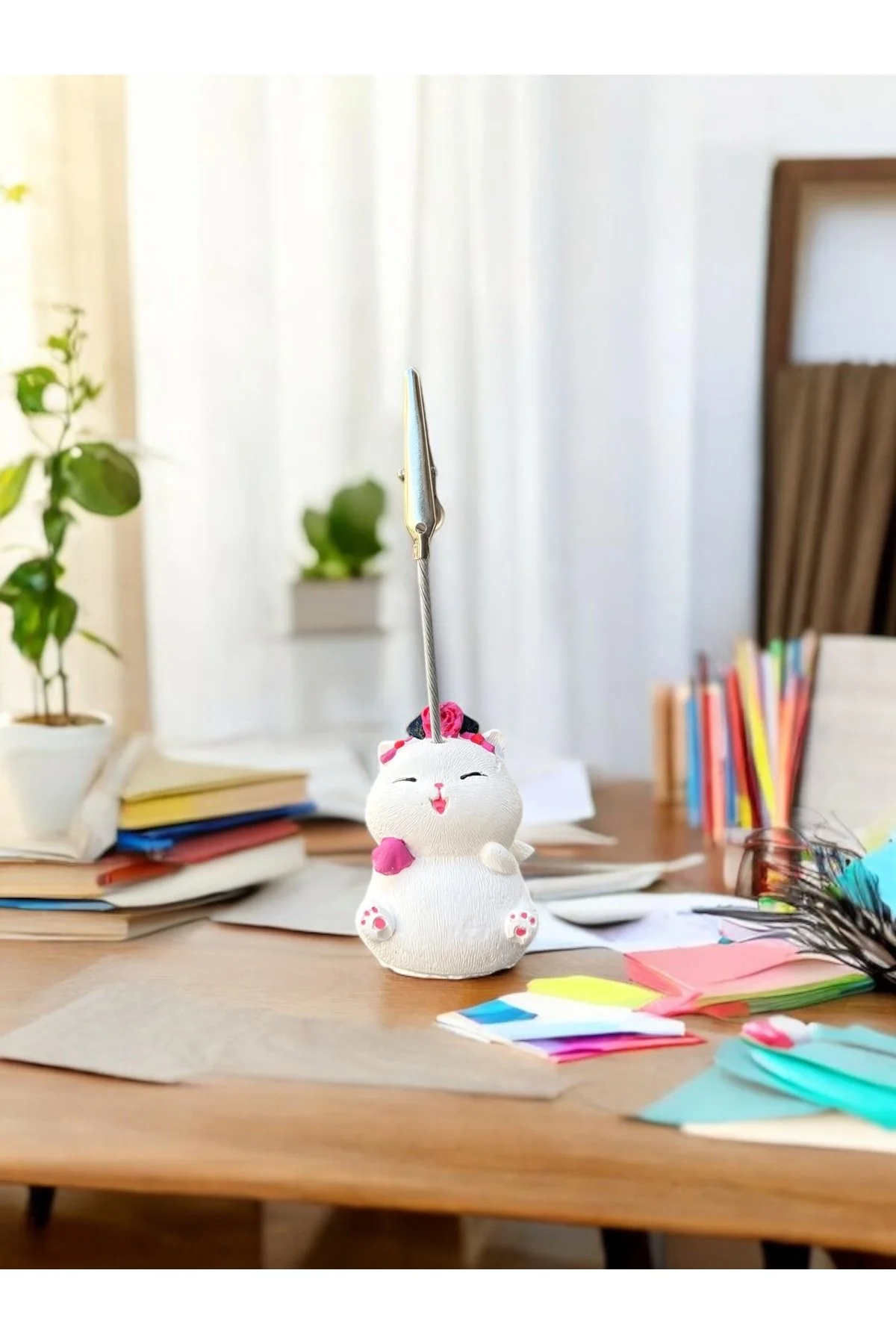 Tekli Japonya Şans Kedileri Kawaii Fotoğraf ve Not Tutucu - Ofis Masa Not Tutacağı - 1. görsel