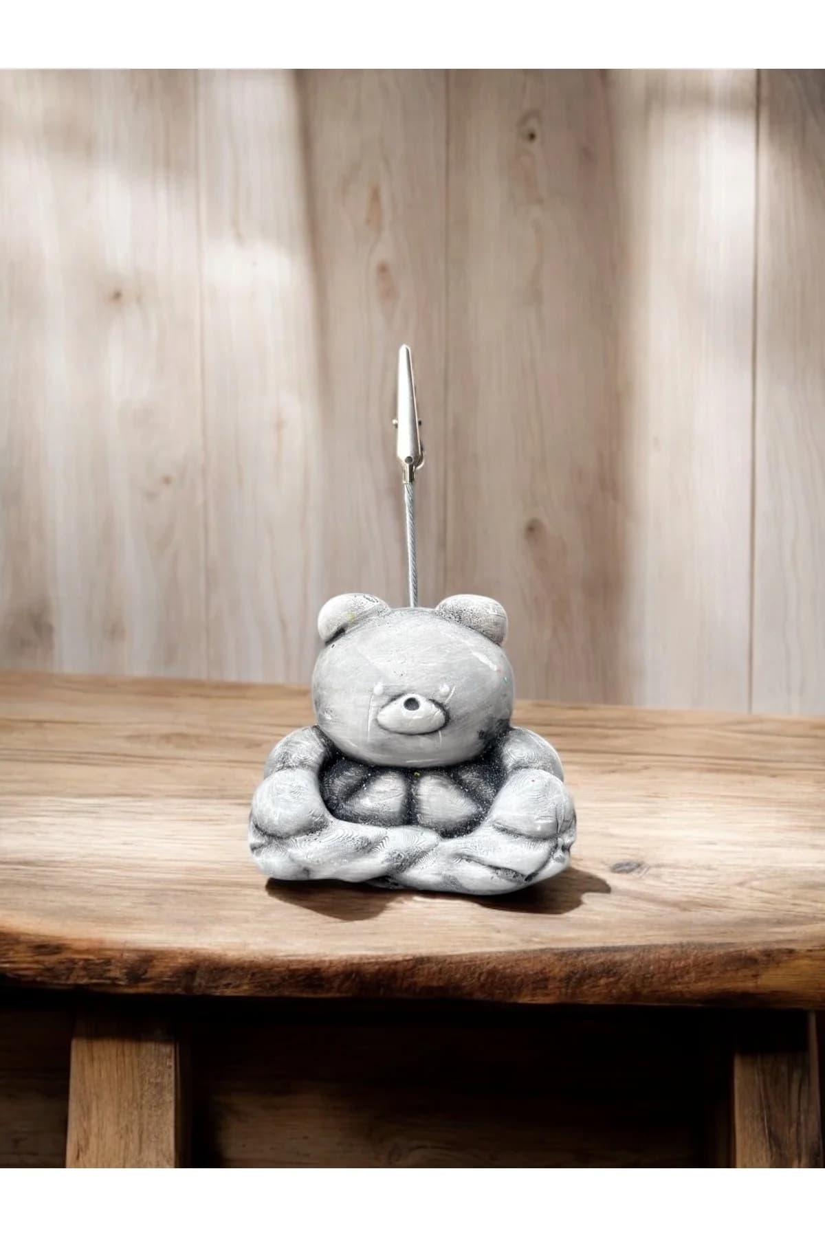 Kawaii Sevimli Kaslı Ayı Eskitme Fotoğraf ve Not Tutucu - Ofis Masa Not Tutacağı - 1. görsel