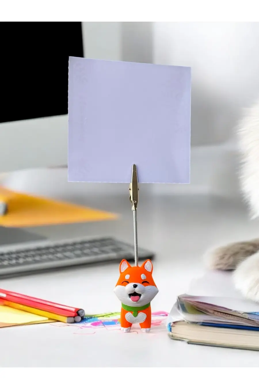 Akita Sevimli Yavru Köpek Fotoğraf Not Tutacağı Ofis Masası Hediyelik - 1. görsel