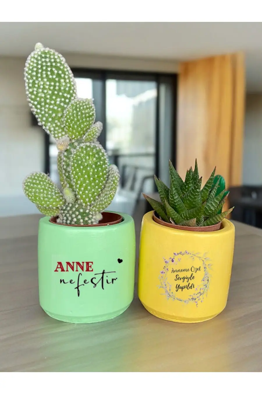 Anneler Günü Anneye ve Eşe Özel El Yapımı Hediye Saksı (çiçekli) model 9 - 1. görsel