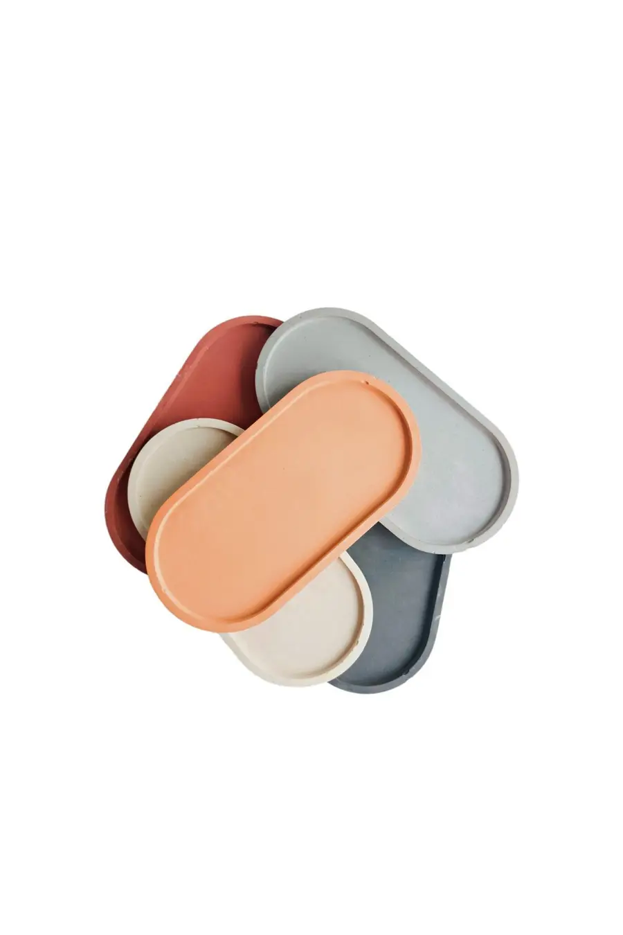 Dekoratif Beton Organizer Oval Sunum Tepsisi - 1. görsel
