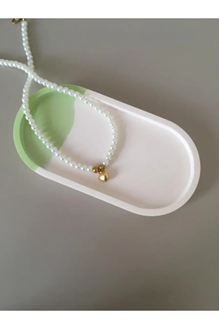 Dekoratif Oval Beton Biblo Tabak Beton Takı Tabağı Mum Tabağı Organizer Mumluk Tütsülük - 1. görsel