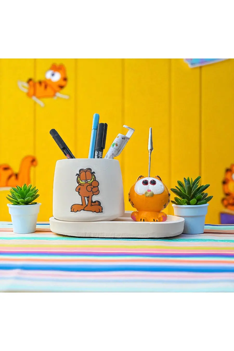 Dekoratif Sevimli Garfield Baskılı Kalemlik ve Garfield Notluk Seti - 1. görsel