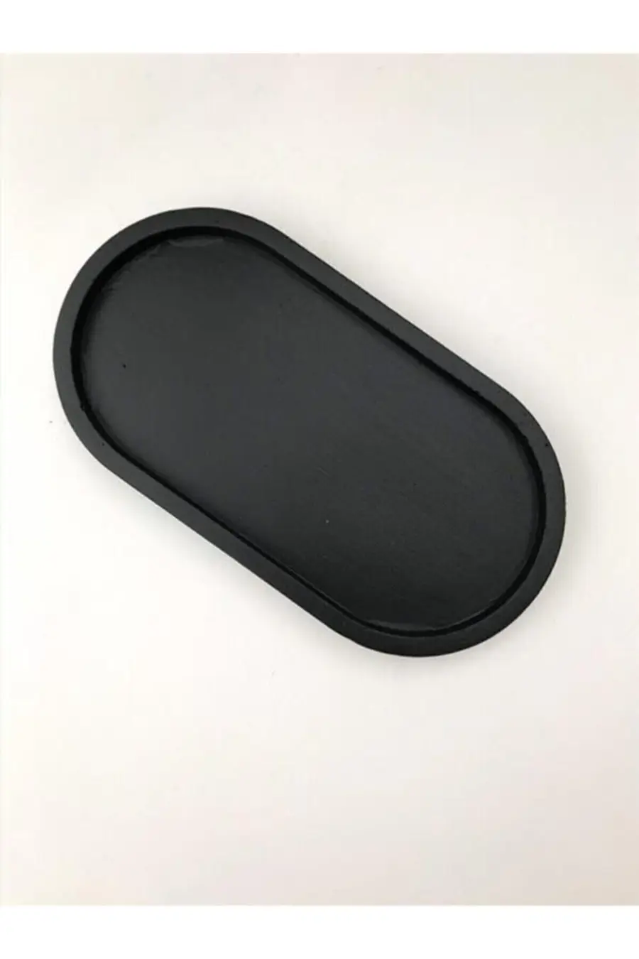 Dekoratif Siyah Oval Beton Tabak - 1. görsel
