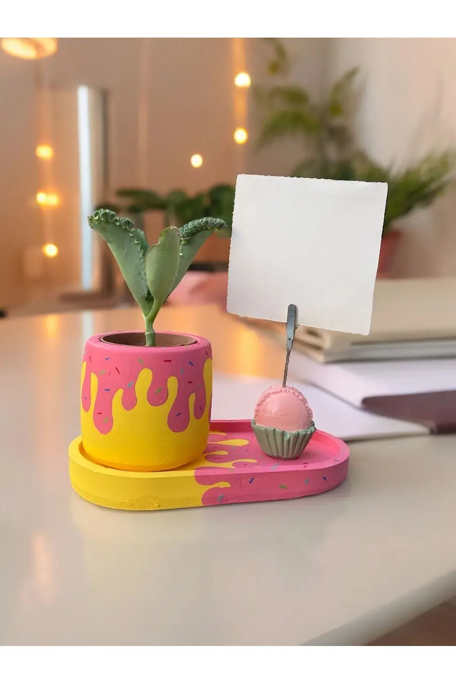 Donut Temalı Makaron Fotoğraf - Not Tutucu hediyelik set - 1. görsel
