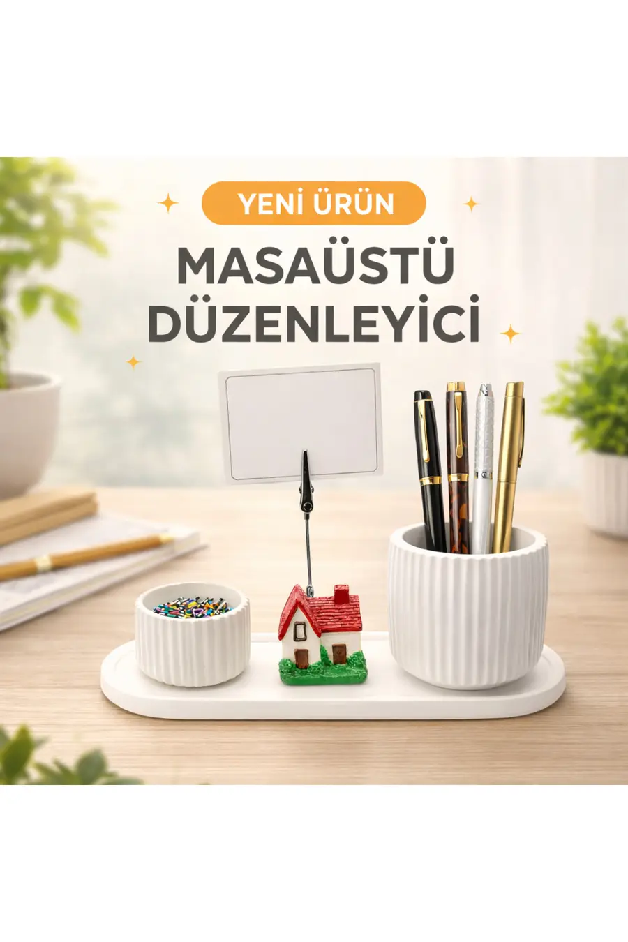Ev Notluk, Kalemlik ve Ataşlık Seti - Masaüstü Düzenleyici - 1. görsel