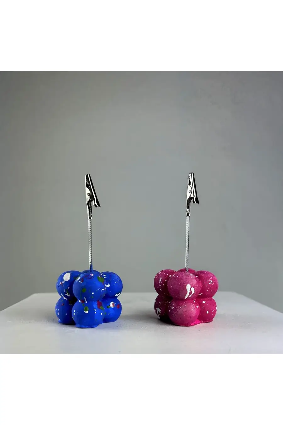 Fuşya Lacivert Bubble Splash 2'li Not Tutucu Set - 1. görsel
