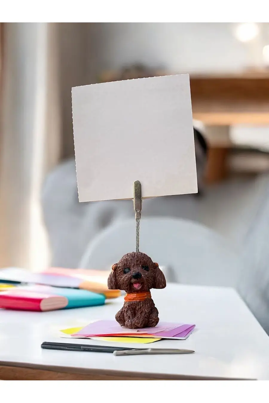 Kahverengi sevimli Kawaii Köpek Fotoğraf Not Tutucu - 1. görsel