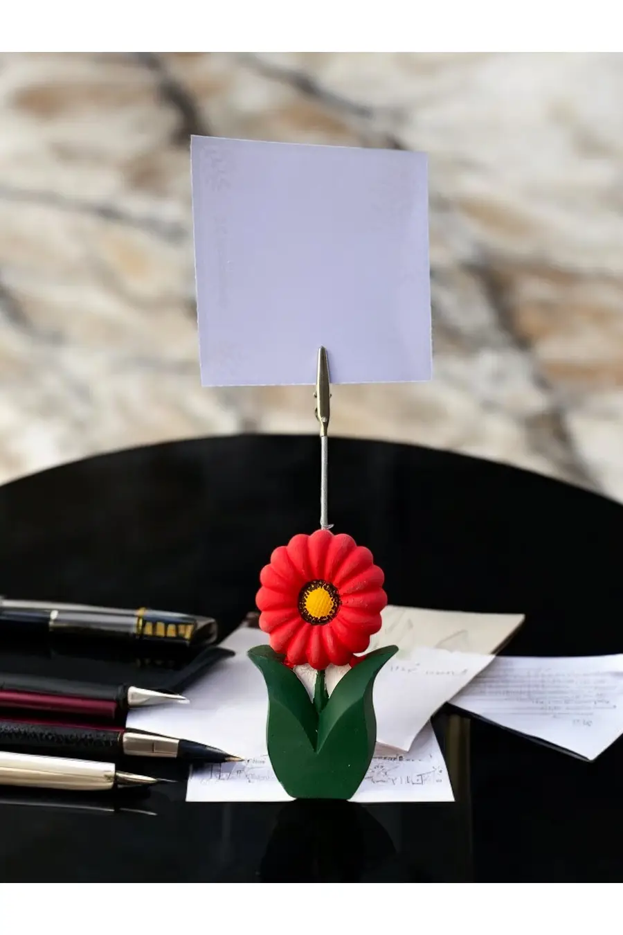 Kırmızı Ayçiçek Fotoğraf Not Tutacağı Hediyelik Not Tutucu - 1. görsel