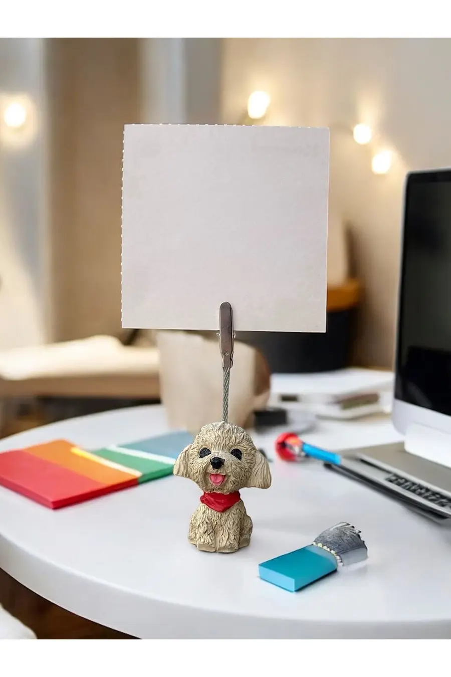 Kırmızı fularlı Kawaii Sevimli Köpek Fotoğraf Not Tutucu - 1. görsel