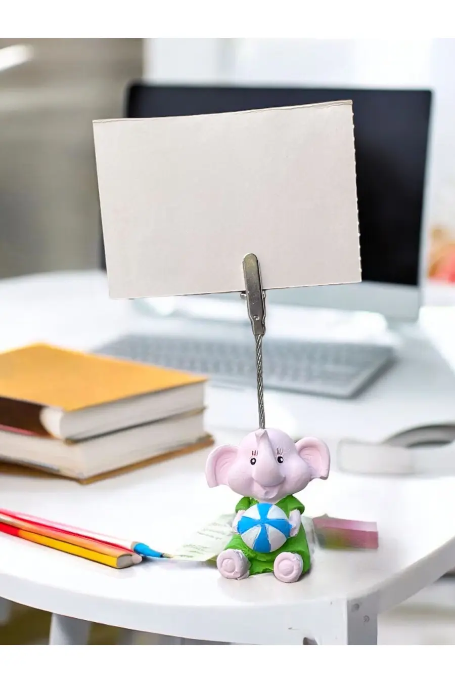 Minik Tatlı Kawaii Deniz Toplu Yavru Fil Fotoğraf Not Tutacağı Ofis Masası Hediye Tutucu Tutacak - 1. görsel