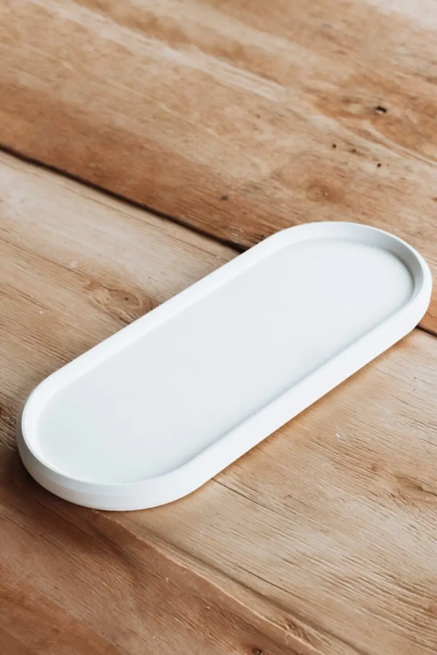 Oval Beton Tepsi-sunumluk 23 Cm Beyaz Tabak - 1. görsel
