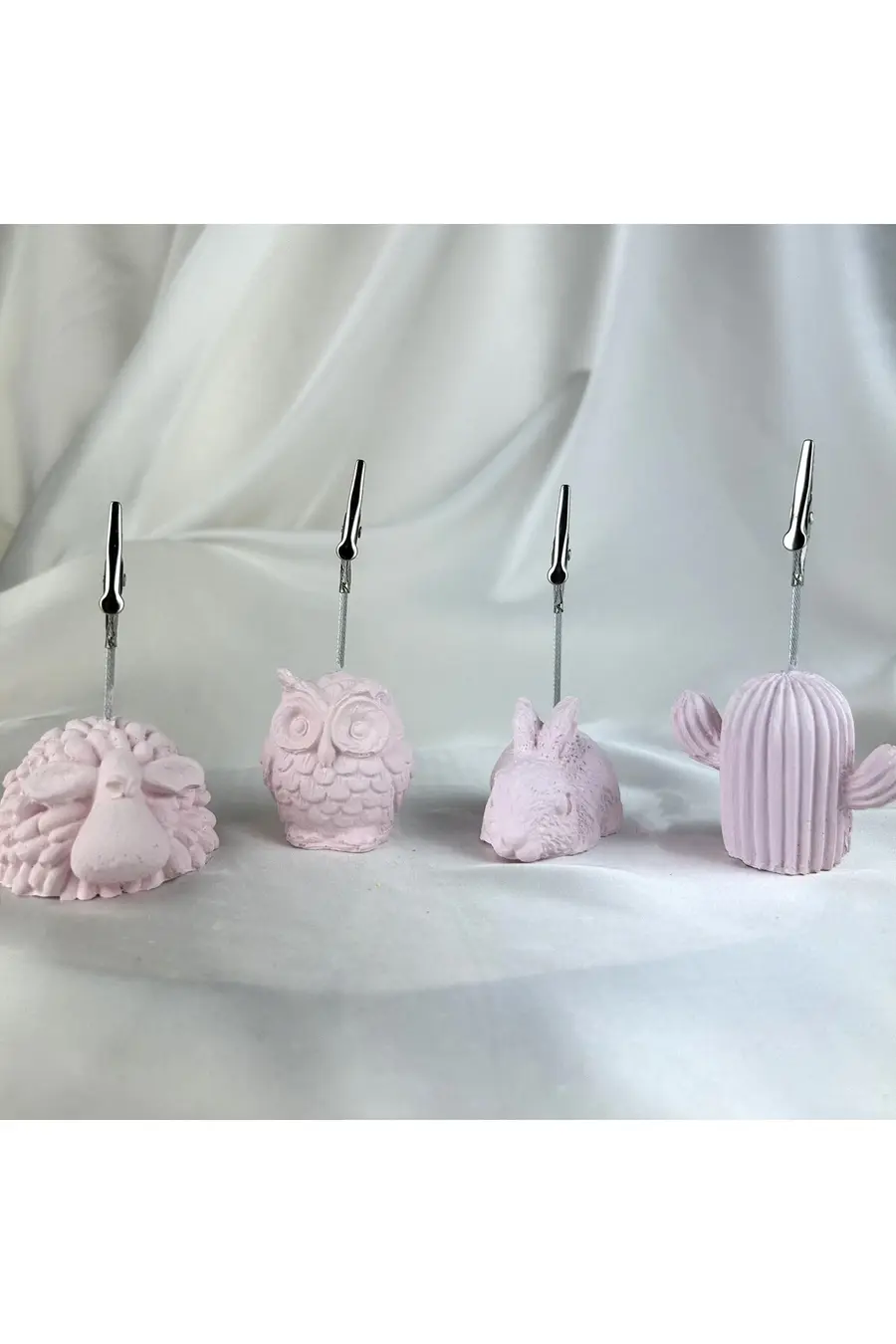Pembe İnci Kuzu, Baykuş,Tavşan ve Kaktüs 4'lü Not Tutucu Set - 1. görsel