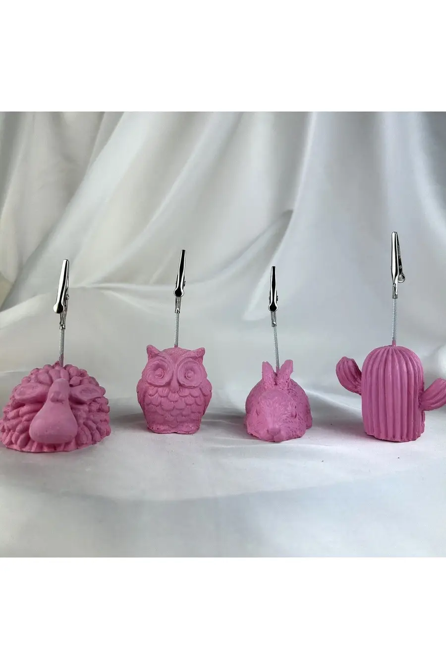 Pembe Kuzu, Baykuş,Tavşan ve Kaktüs 4'lü Not Tutucu Set - 1. görsel