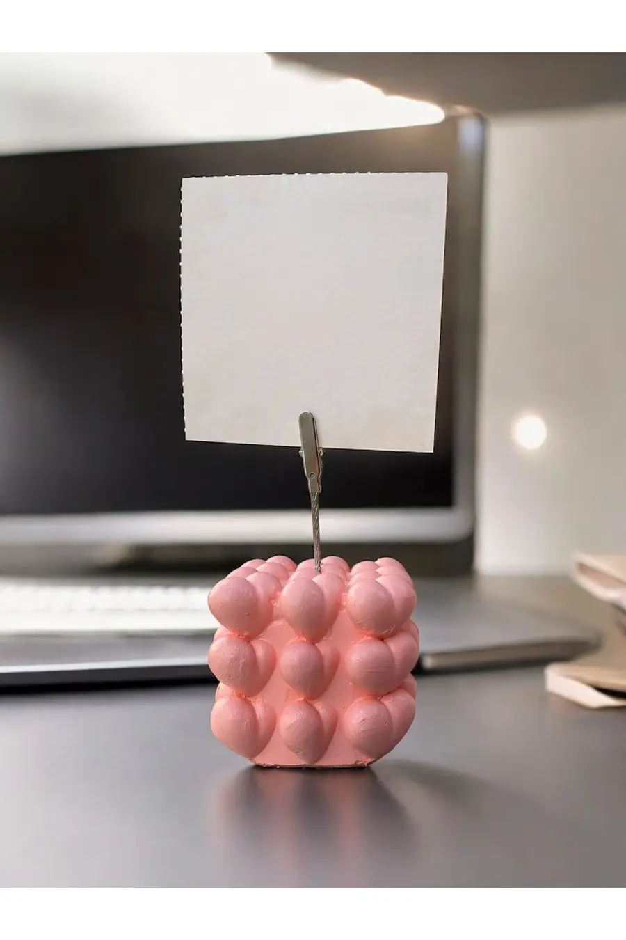 Sevgiliye Pembe Kalpli Bubble Fotoğraf Not Tutucu - 1. görsel
