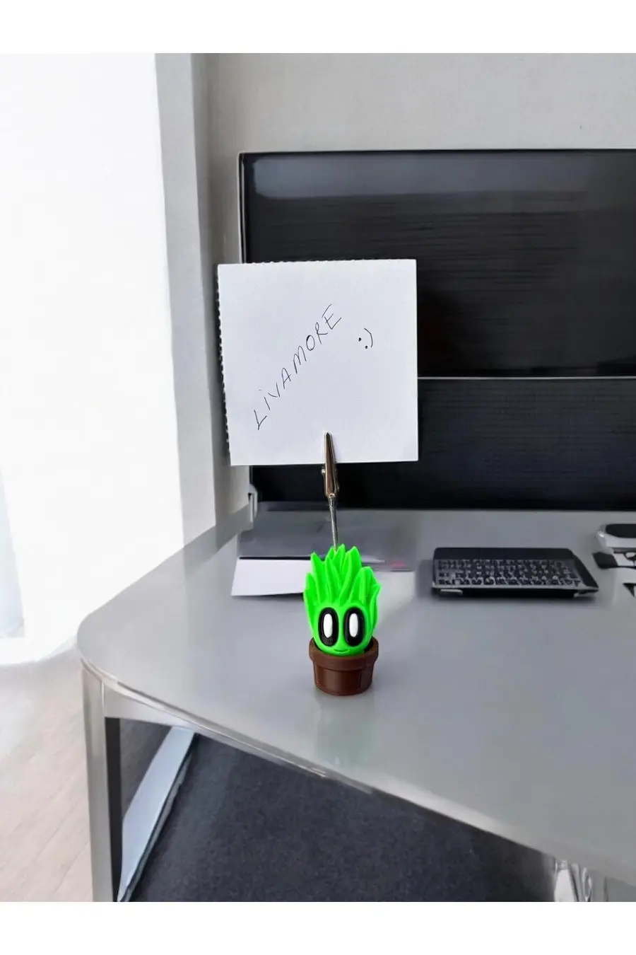 Sevimli Kaktüs Temalı Masaüstü Hediyelik Masaüstü Organizer Fotoğraf ve Not Tutucu - 1. görsel