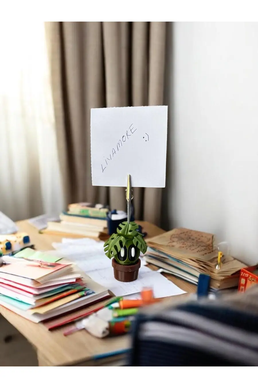 Sevimli Kaktüs Temalı Masaüstü Hediyelik Masaüstü Organizer Fotoğraf ve Not Tutucu - 1. görsel