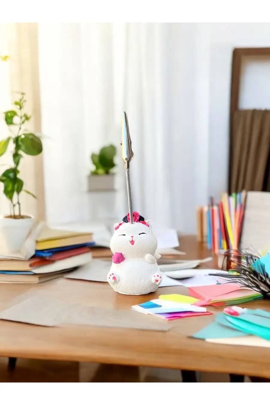 Tekli Japonya Şans Kedileri Kawaii Fotoğraf ve Not Tutucu - Ofis Masa Not Tutacağı - 1. görsel