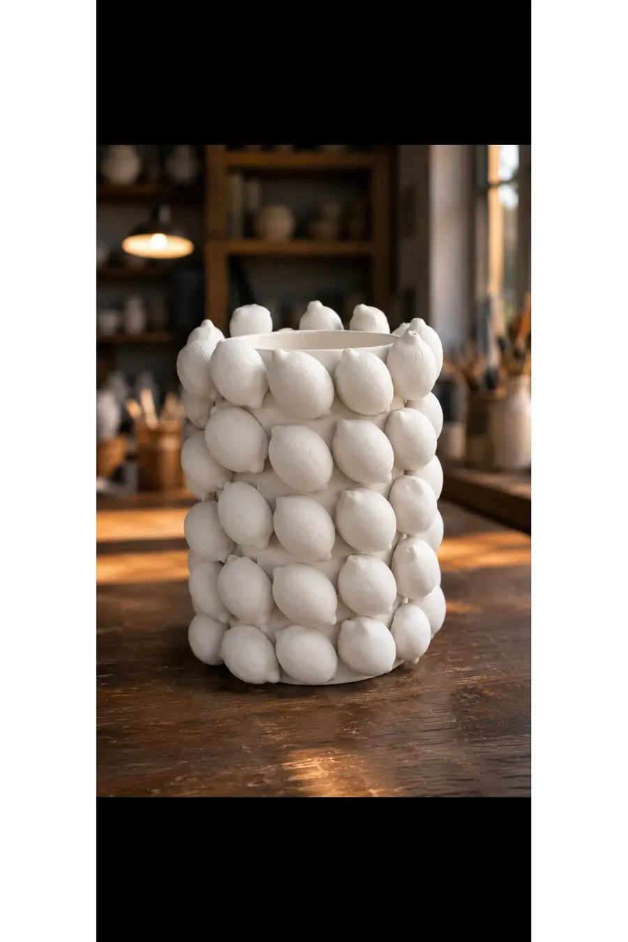 Workshop Vazosu Limon Temalı 20 cm DIY Kendin Boya - 1. görsel
